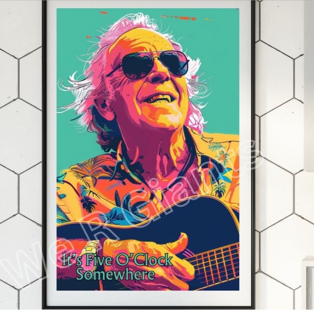 Jimmy Buffet It's 5 O'Clock Somewhere Poster 11x17 Rock Legend Superstar